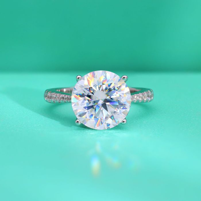 Moissanite Diamond Four-Claw Ring Wholesale for Women, Ins Style, Pure Silver S925 Adjustable Ring, Genuine, Fade-Resistant, Niche