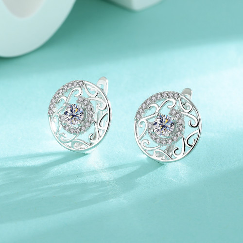 S925 Sterling Silver Moissanite Stud Earrings - Luxurious and Versatile, U-Shaped Ear Clips