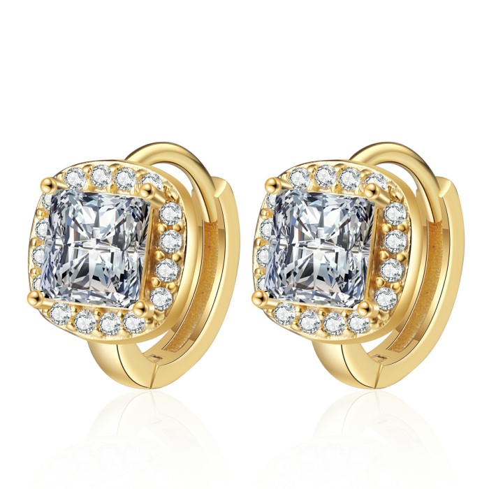 Simple Moissanite Square Bag Earrings for Women, Popular Style, Niche Design, Trendy and Fashionable Earrings