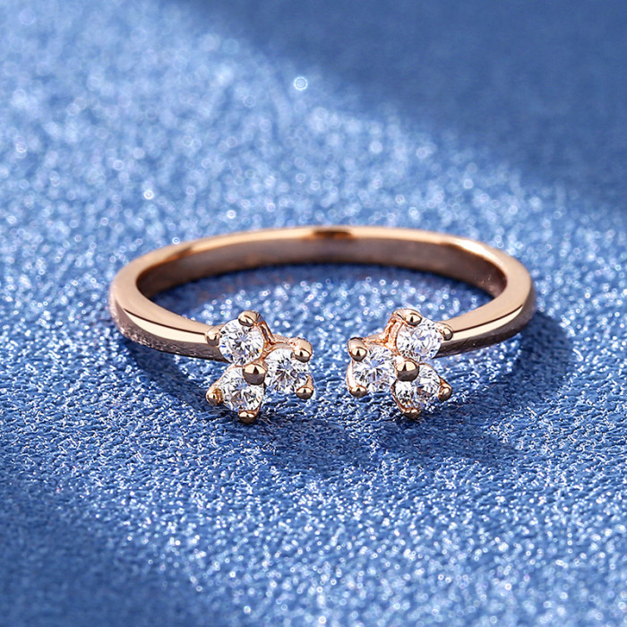 S925 Silver Moissanite Plain Band Ring, Niche Design, Fashionable and Unique Champagne Gold Ring for Women, Index Finger Ring