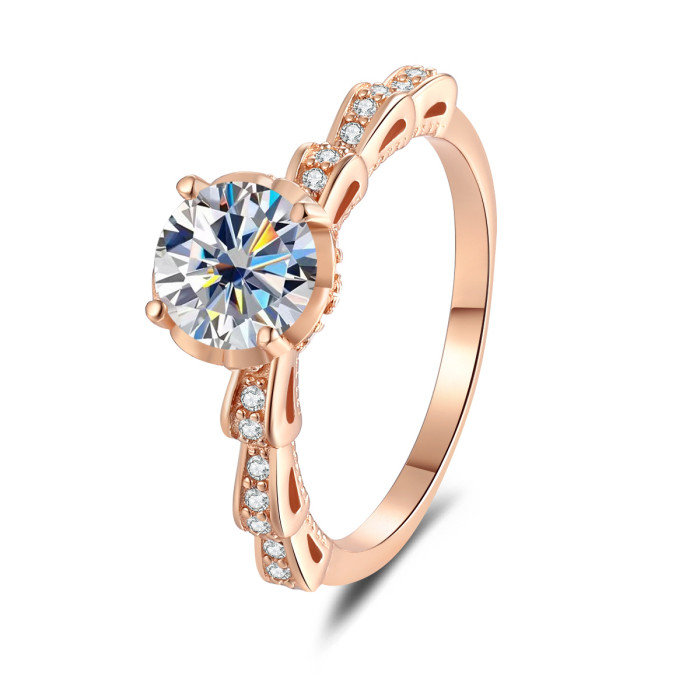 S925 sterling silver moissanite rose ring for women, Castle Fireworks series, bridal bouquet style, trendy fashion jewelry for women