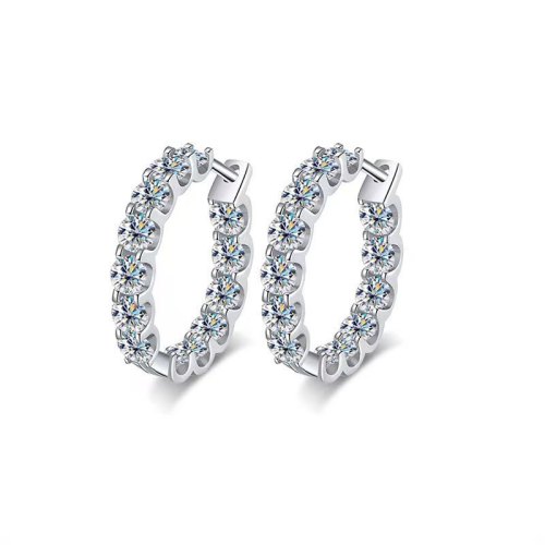 S925 Sterling Silver Earring Clips: High-End, Fully Diamond, Fashionable, Versatile, Heavy-Duty Earrings
