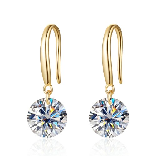 S925 Sterling Silver Moissanite Ear Hooks: Simple, Stylish, High-End, Versatile Earrings