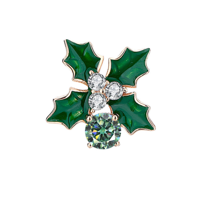 S925 Sterling Silver Moissanite Leaf Colored Stud Earrings for Women - Niche High-End Design, Stylish and Versatile Earrings