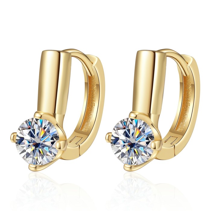 Popular, stylish, versatile, classic four-prong moissanite earrings and ear clips; high-end silver earrings.