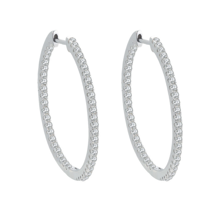 New S925 Sterling Silver Moissanite Circle Earrings - Simple and Elegant Women's Silver Jewelry