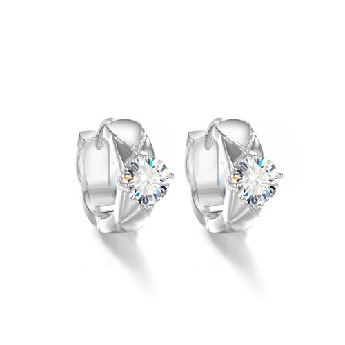 Moissanite earrings for women, S925 sterling silver, versatile ear cuffs, new trendy hoop earrings, fashionable ear hooks