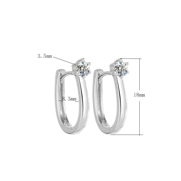 Moissanite earrings for women, S925 sterling silver, versatile ear clips, new trendy, simple and stylish earrings and hooks.