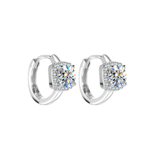 Moissanite earrings for women, S925 sterling silver, versatile ear clips, new trendy, simple and stylish earrings and hooks.