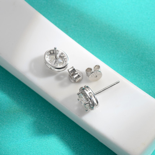 S925 Sterling Silver Moissanite Simple and Elegant Stud Earrings, Niche and Versatile Fashion Earrings, High-End Earrings, Ear Cuffs