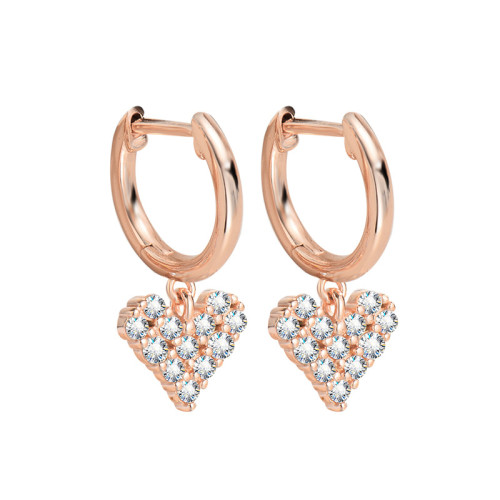 S925 Sterling Silver Moissanite Heart Earrings, Luxury Fashionable Earrings, Wholesale Heart-Shaped Earrings for Women