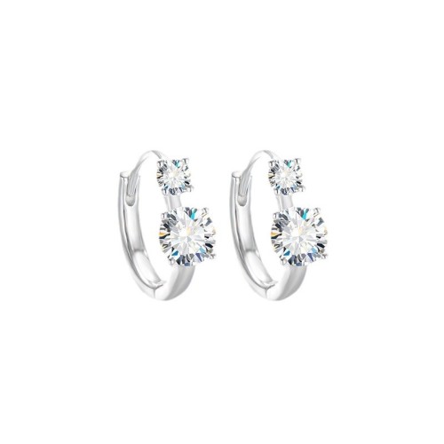 S925 Sterling Silver Earrings, Luxury Fashionable and Versatile, Moissanite Four-Prong Earrings, Simple Women's Stud Earrings
