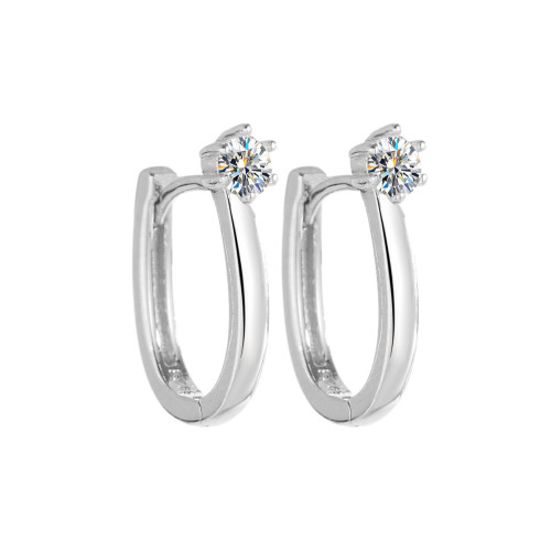 Moissanite earrings for women, S925 sterling silver, versatile ear clips, new trendy, simple and stylish earrings and hooks.