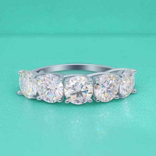 Moissanite Stackable Ring for Women, S925 Sterling Silver, Light Luxury Plated, Full Round, High-End Simple Fashion