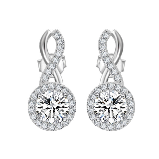 S925 Sterling Silver Stud Earrings: High-end Fashionable Drop Earrings, Elegant and Simple Moissanite Earrings