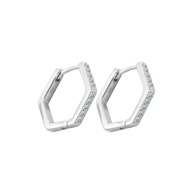 Moissanite diamond earrings for women, S925 sterling silver, versatile ear cuffs, new trendy earrings with diamonds, ear hooks