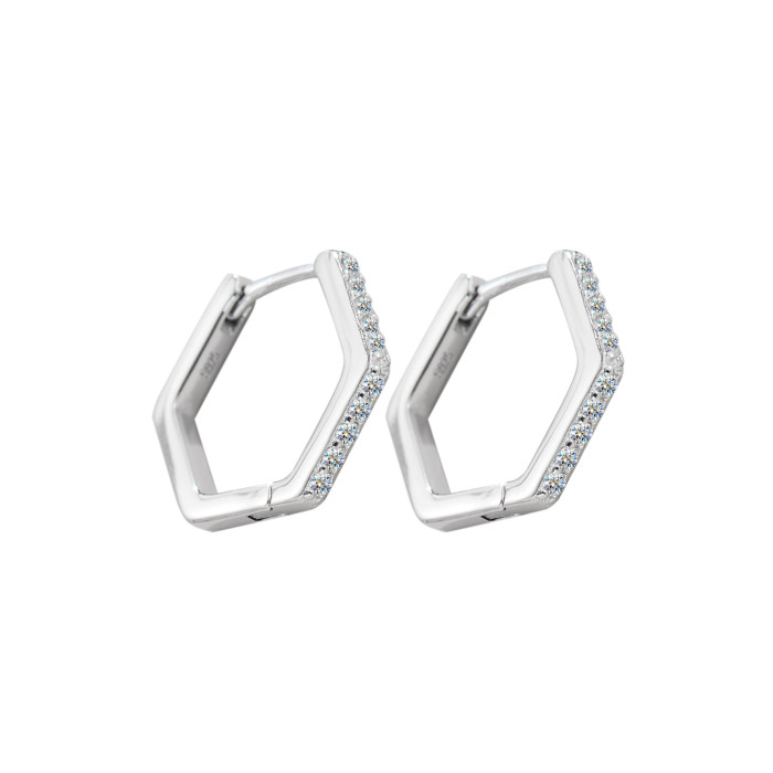 Moissanite diamond earrings for women, S925 sterling silver, versatile ear cuffs, new trendy earrings with diamonds, ear hooks