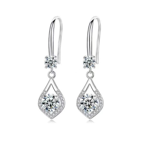 S925 Sterling Silver Moissanite Teardrop Earrings - High-End Fashionable Dangling Earrings
