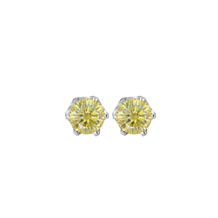S925 Sterling Silver Moissanite Stud Earrings: Luxury, Simple, Unique, Versatile, Niche Design, Super Sparkling Earrings for Women, Perfect as a Gift for Girlfriend
