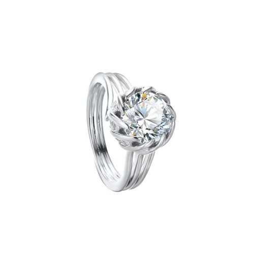S925 sterling silver luxury elegant millennium floral cut high-end light sea color large surface ring