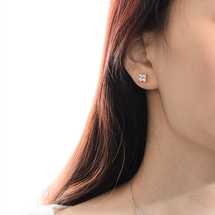 New S925 Sterling Silver Moissanite Earrings - Niche, Minimalist, Cartilage Studs, Elegant and Versatile