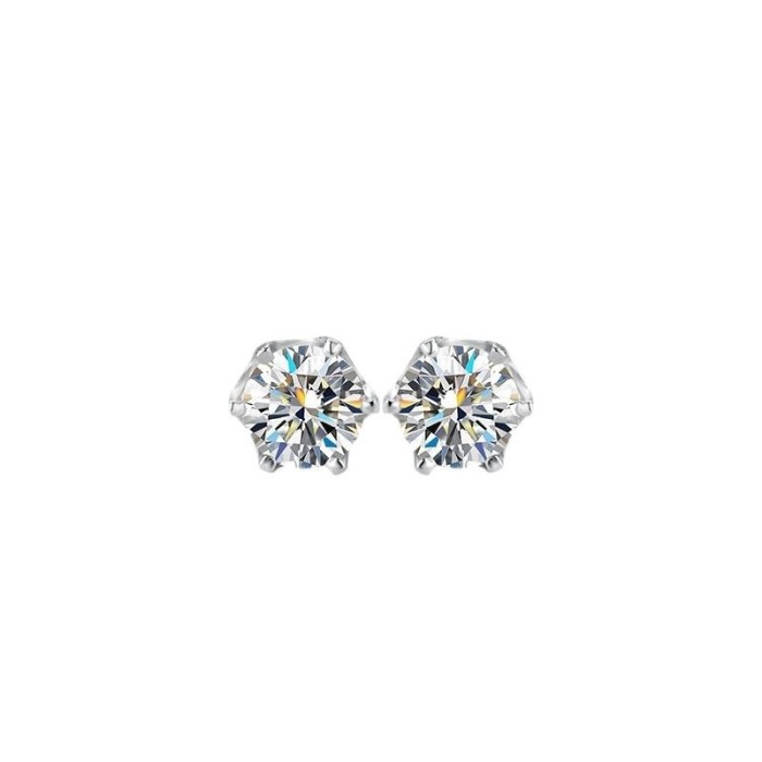 S925 Sterling Silver Moissanite Stud Earrings: Luxury, Simple, Unique, Versatile, Niche Design, Super Sparkling Earrings for Women, Perfect as a Gift for Girlfriend