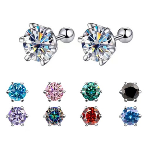 S925 Sterling Silver Moissanite Stud Earrings: Luxury, Simple, Unique, Versatile, Niche Design, Super Sparkling Earrings for Women, Perfect as a Gift for Girlfriend