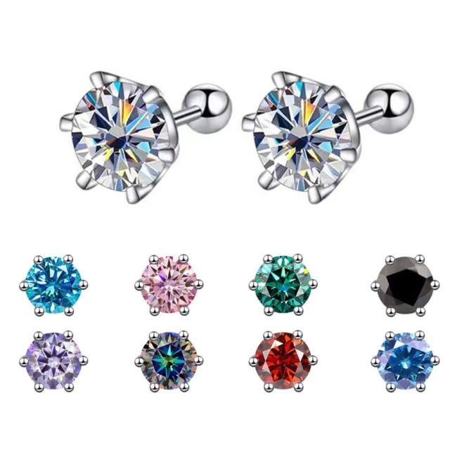 S925 Sterling Silver Moissanite Stud Earrings: Luxury, Simple, Unique, Versatile, Niche Design, Super Sparkling Earrings for Women, Perfect as a Gift for Girlfriend