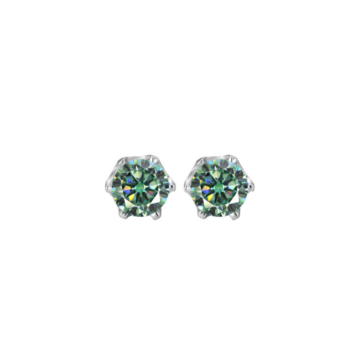 S925 Sterling Silver Moissanite Stud Earrings: Luxury, Simple, Unique, Versatile, Niche Design, Super Sparkling Earrings for Women, Perfect as a Gift for Girlfriend