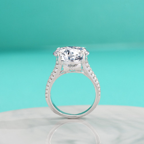 Exquisite Luxury 10-Carat Women's Wedding Ring, Fashionable Moissanite S925 Sterling Silver Ring, Light Luxury Jewelry