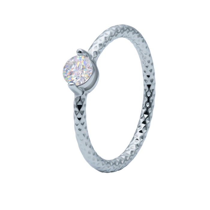 Moissanite Diamond Ring for Women, S925 Sterling Silver, Small and Delicate Closed Band
