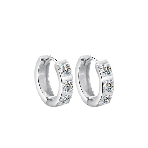 S925 Sterling Silver Moissanite Hoop Earrings - Luxurious and High-End Style, Elegant Circle Earrings, Versatile Gift for Girlfriend