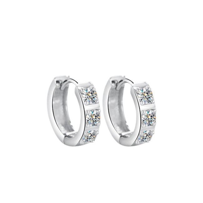 S925 Sterling Silver Moissanite Hoop Earrings - Luxurious and High-End Style, Elegant Circle Earrings, Versatile Gift for Girlfriend