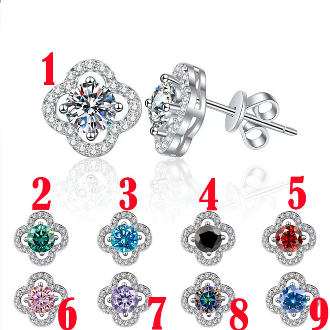 New style of high-end moissanite stud earrings for women, made of S925 sterling silver, with a unique design.