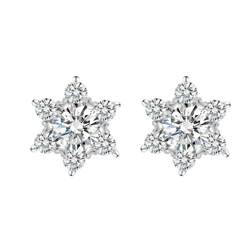 S925 Sterling Silver Moissanite Stud Earrings, Six-Pointed Star Full Diamond Earrings, Fashionable Cuff Earrings
