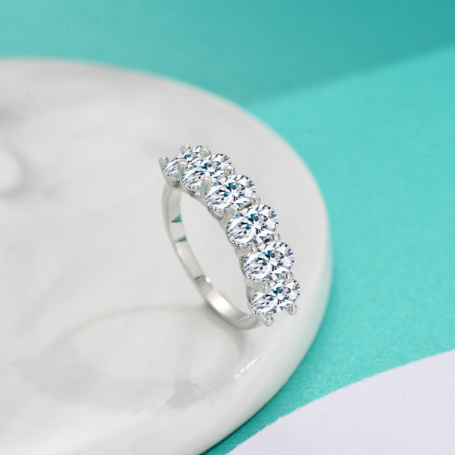 Pure Silver S925 Moissanite Stackable Ring for Women, Couple Rings, Birthday Gift for Girlfriend