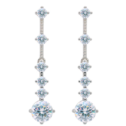 Moissanite earrings with silver needles, elegant and heavy-duty long tassel earrings, S925 sterling silver women's earrings and ear clips.