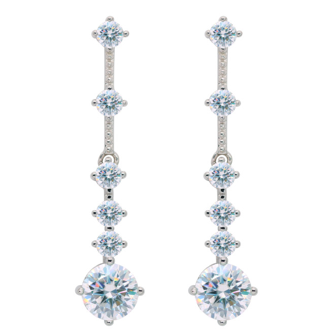 Moissanite earrings with silver needles, elegant and heavy-duty long tassel earrings, S925 sterling silver women's earrings and ear clips.