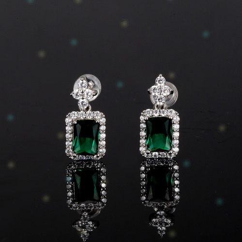 S925 Emerald Moissanite Perfume Bottle Earrings - Stylish and Versatile Colorful Stone Earrings