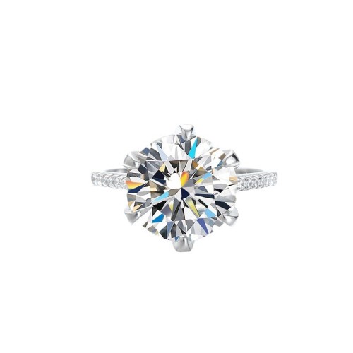 Six-Claw Moissanite Ring for Women, S925 Sterling Silver, Luxury Light Opulence, Engagement Ring, Women's Jewelry