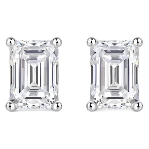 Luxury niche design high-end moissanite diamond S925 sterling silver rectangular irregular stone earrings for women