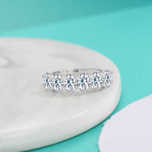 Pure Silver S925 Moissanite Stackable Ring for Women, Couple Rings, Birthday Gift for Girlfriend