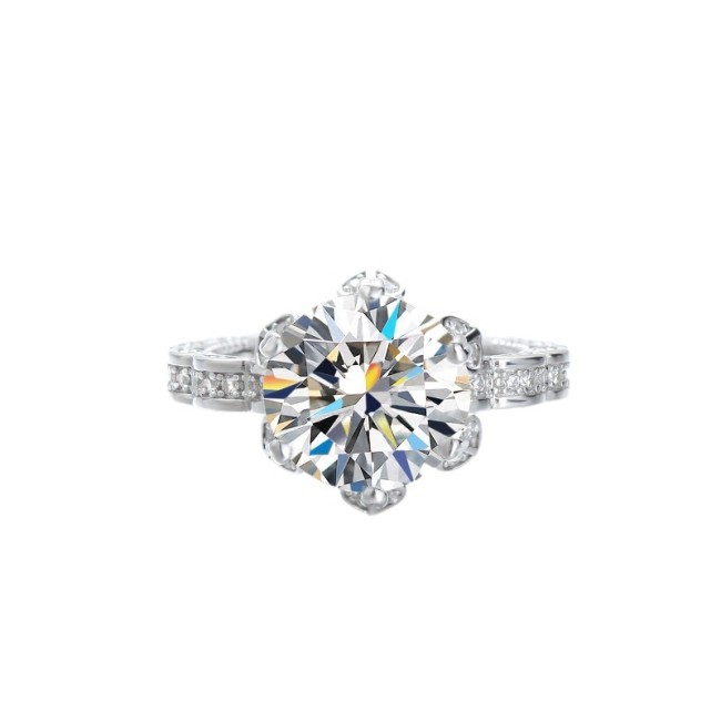 Luxury Lightly Elegant 925 Sterling Silver 5-Carat Moissanite Bud Ring Women's Engagement Diamond Ring Jewelry