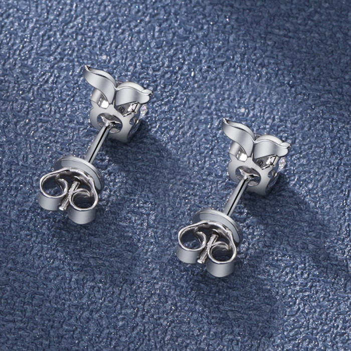 Moissanite Fish Earrings for Women, S925 Sterling Silver, Simple, Stylish, Elegant, Small, Cute, Trendy Earrings