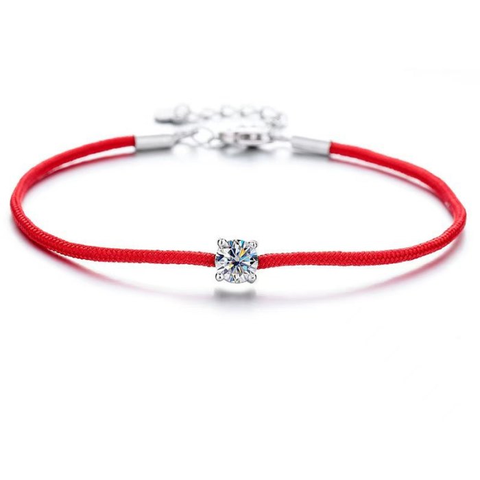 Hot-selling S925 sterling silver moissanite red rope bracelet/jewelry