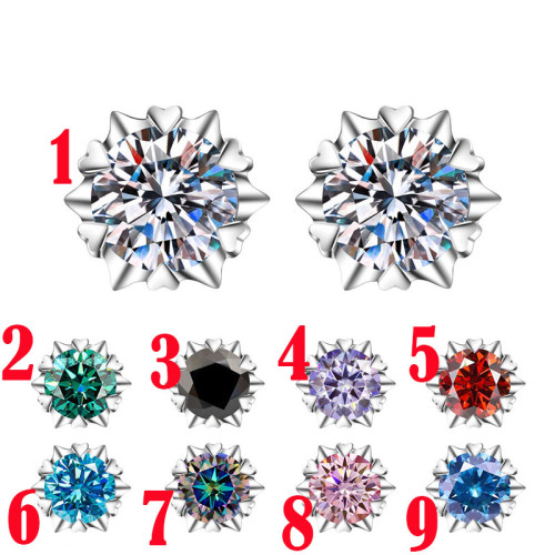 Sterling Silver S925 Snowflake Moissanite Stud Earrings for Women - Niche High-End Luxury Earrings with a Versatile and Elegant Style