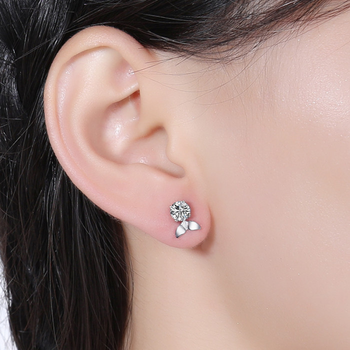Moissanite Fish Earrings for Women, S925 Sterling Silver, Simple, Stylish, Elegant, Small, Cute, Trendy Earrings