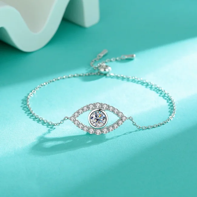 S925 Sterling Silver Simple and Stylish Moissanite Bracelet for Women, Niche Design Jewelry
