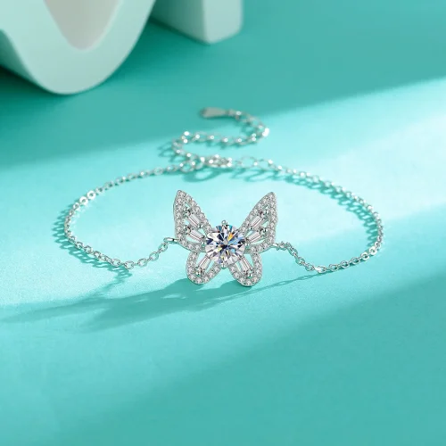 Sterling Silver S925 Moissanite Butterfly Heavy Industry High-End Edition Bracelet - Hot Selling Jewelry with a Luxurious Feel