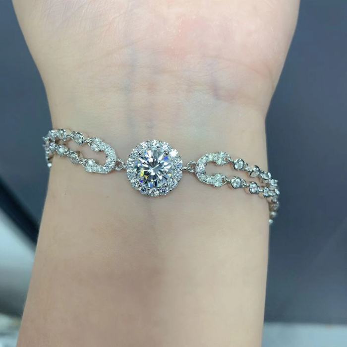 New stylish S925 sterling silver moissanite lily of the valley bubble bracelet/jewelry